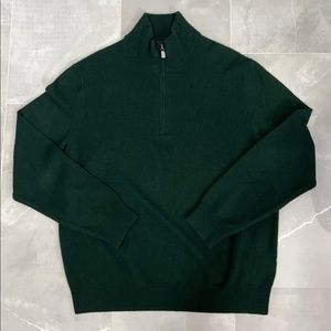 Polo Ralph Lauren Mens Merino Wool  Sweater Green Size XL Quarter Zip